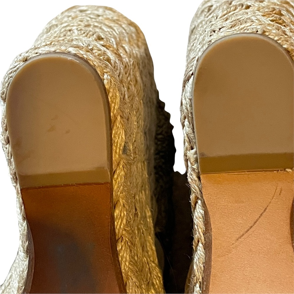 Stuart Weitzman Alex Raffia Green Wedge Shoes Siz… - image 8